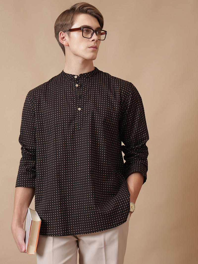 Polka Dots Short Cotton Kurta