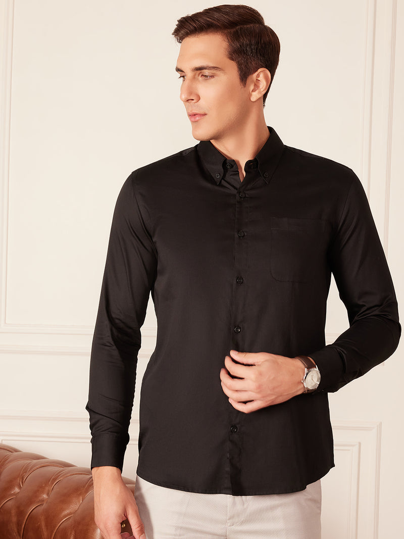 DENNISON Elbow Patch Smart Slim Fit Opaque Formal Shirt