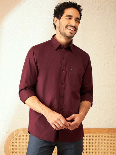 Wine: Cotton Formal Shirt