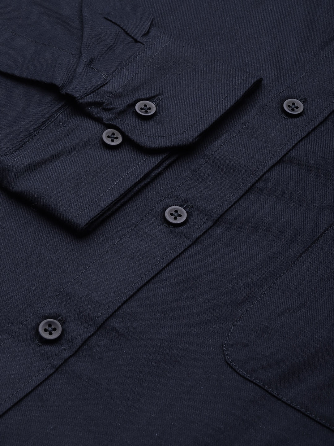 Navy Blue: Spread Collar Shirt