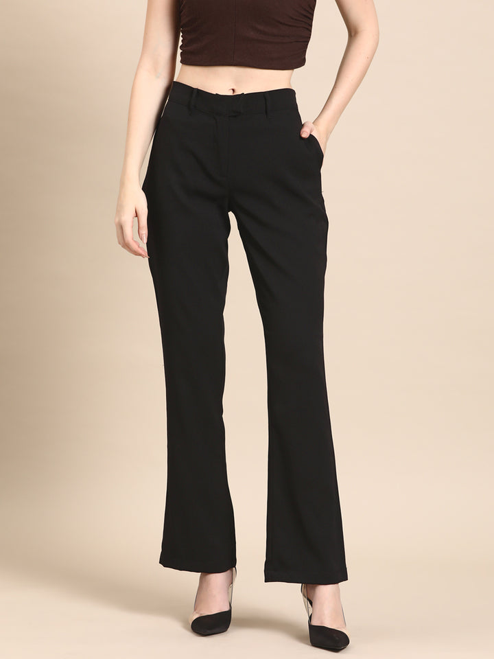 DENNISON Smart Straight Fit High-Rise Trousers