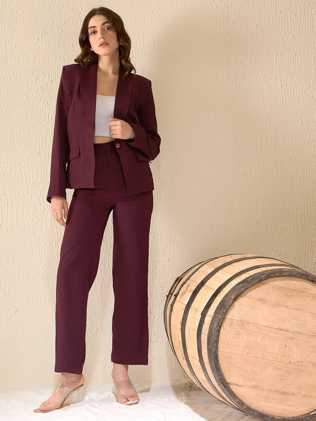 DENNISON Women Solid Slim Fit Single Breasted 2-Piece Formal Suit