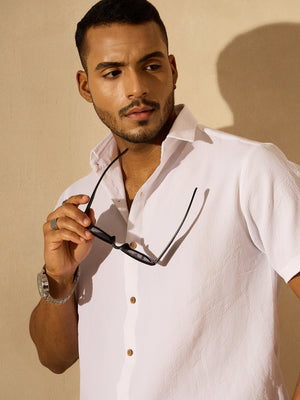 White: Half Sleeves Cotton Shirt