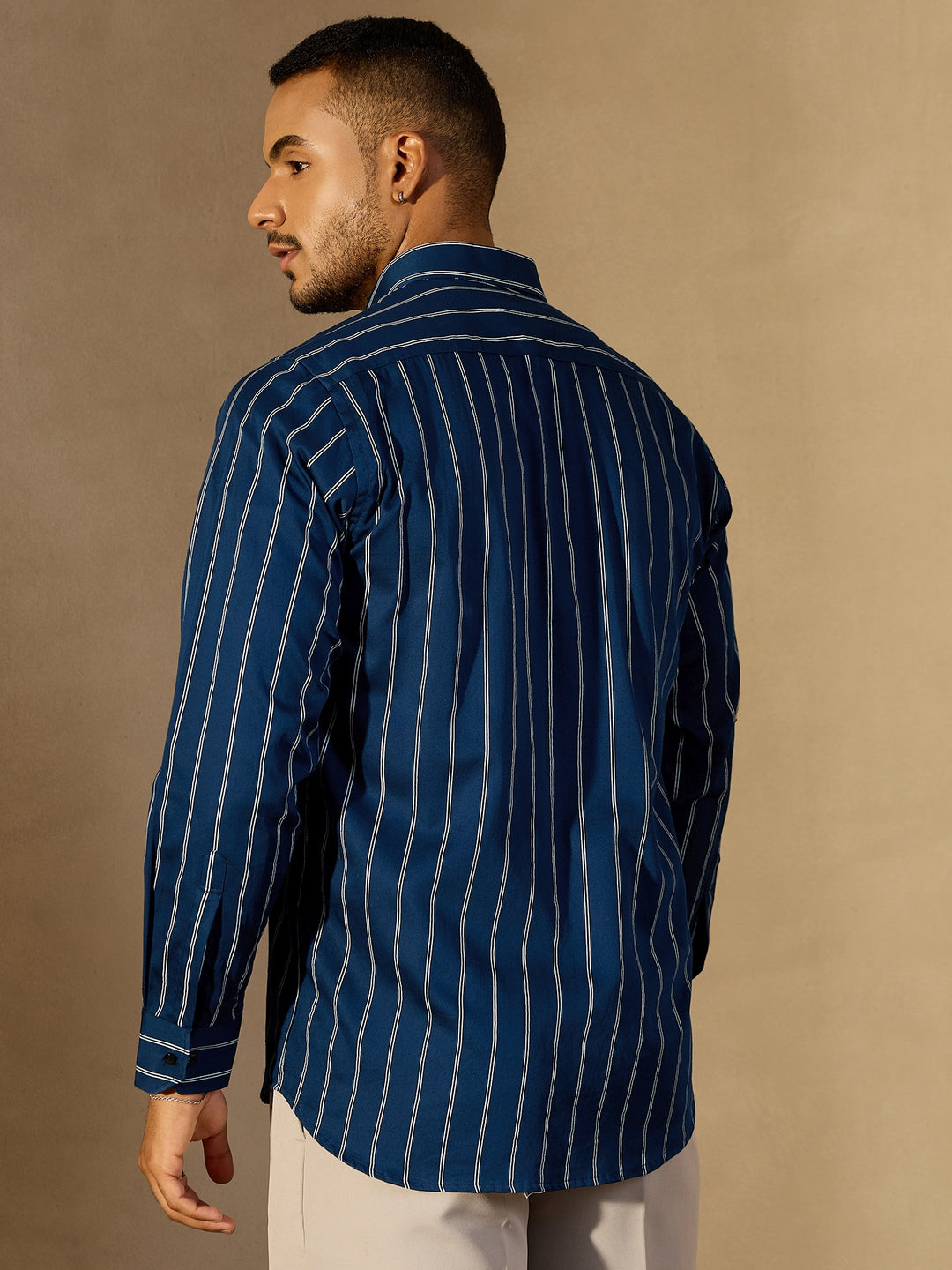 Vertical Stripes Double Pocket Shirt