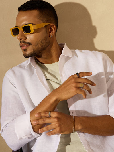 White Simple Oversized Linen Shirt