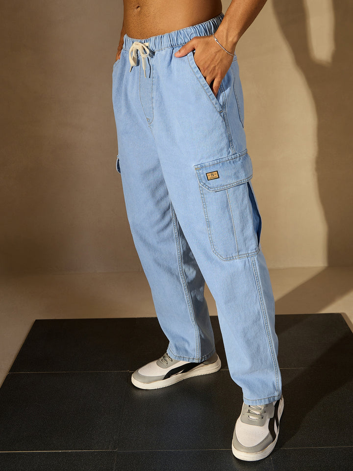 Baggy Fit Korean Cotton Cargo Jeans