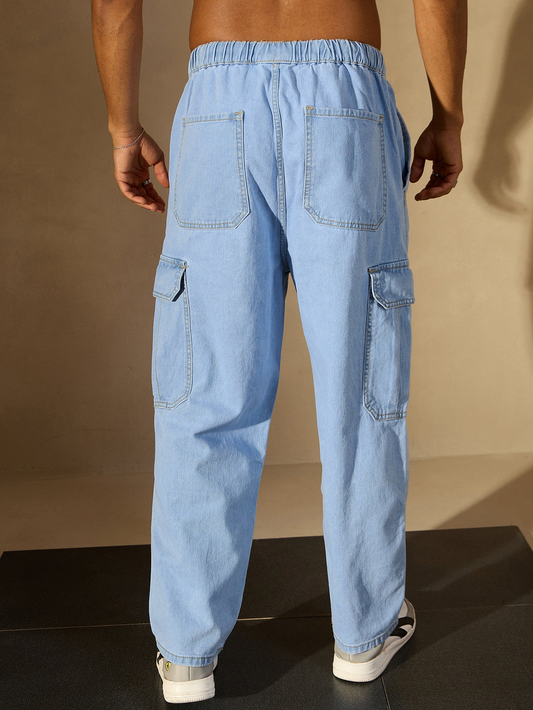 Baggy Fit Korean Cotton Cargo Jeans