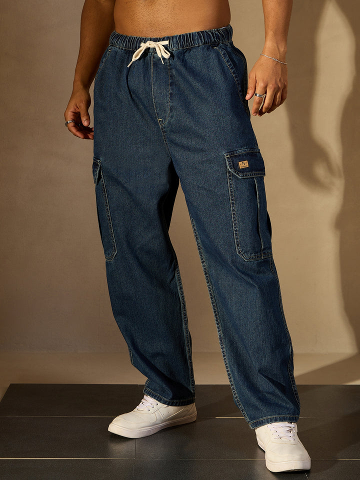 Baggy Fit Korean Cotton Cargo Jeans