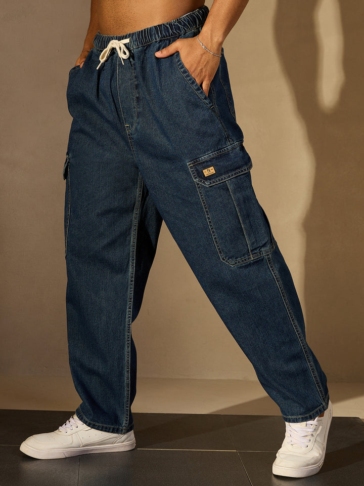 Baggy Fit Korean Cotton Cargo Jeans