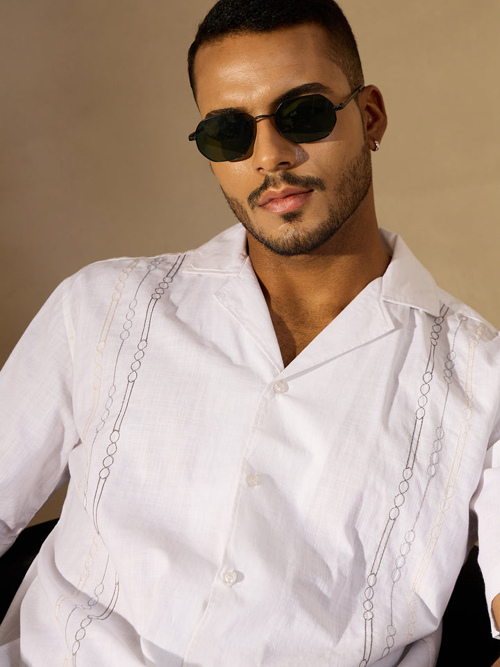 White: Embroidered Shirt