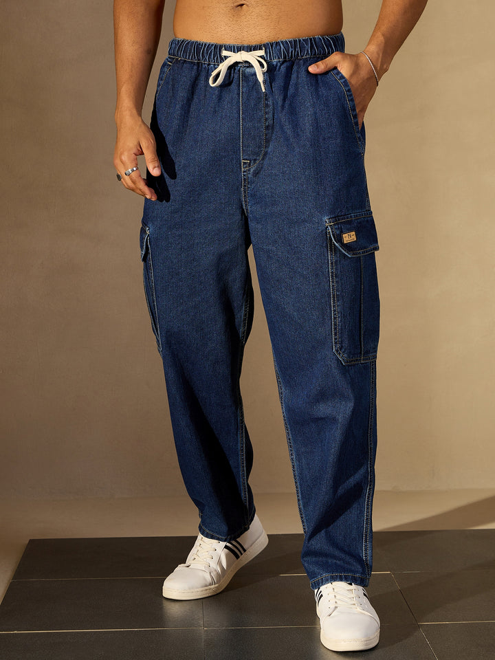 Baggy Fit Korean Cotton Cargo Jeans