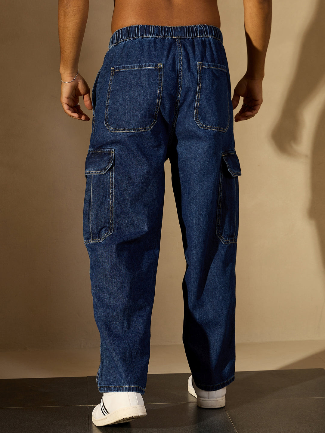 Baggy Fit Korean Cotton Cargo Jeans