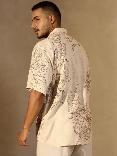 Floral Printed Oversized Shirt