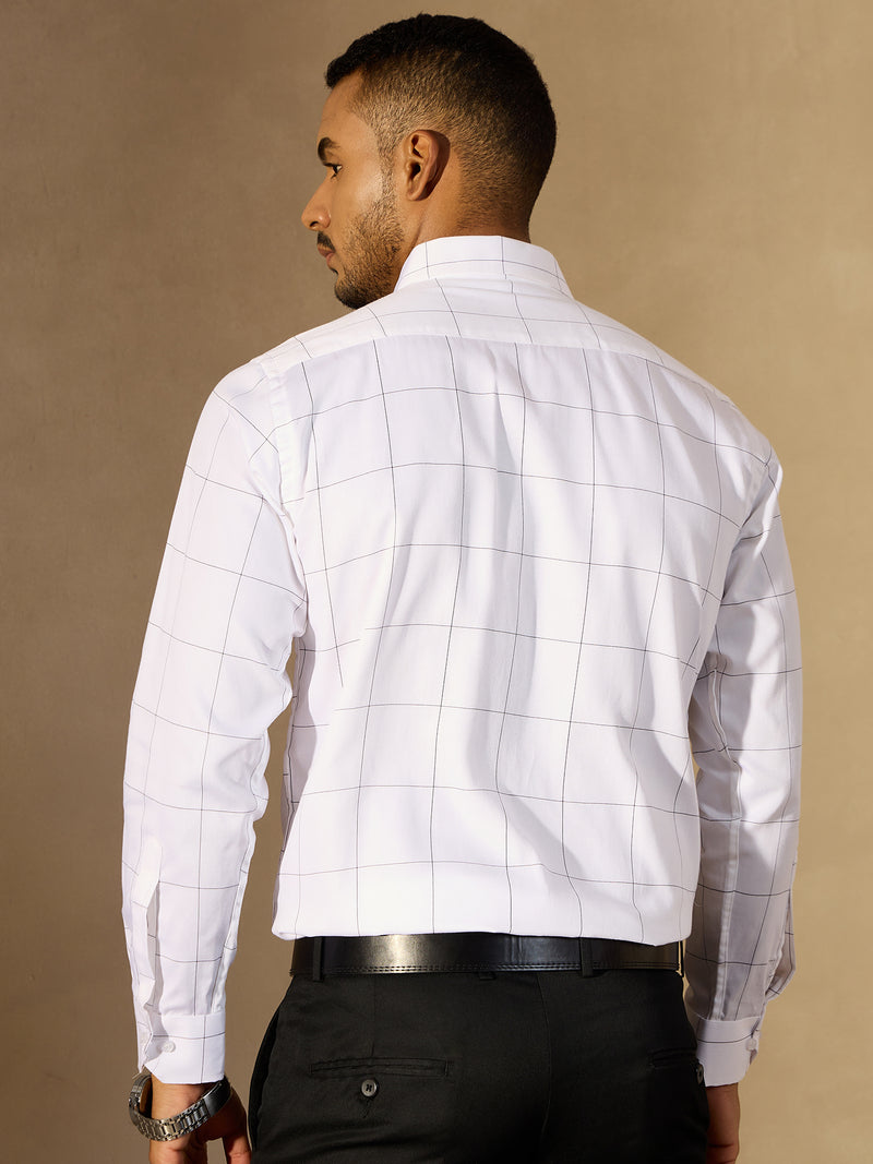White Checked Formal Shirt