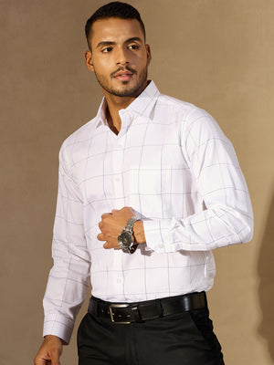 White Checked Formal Shirt