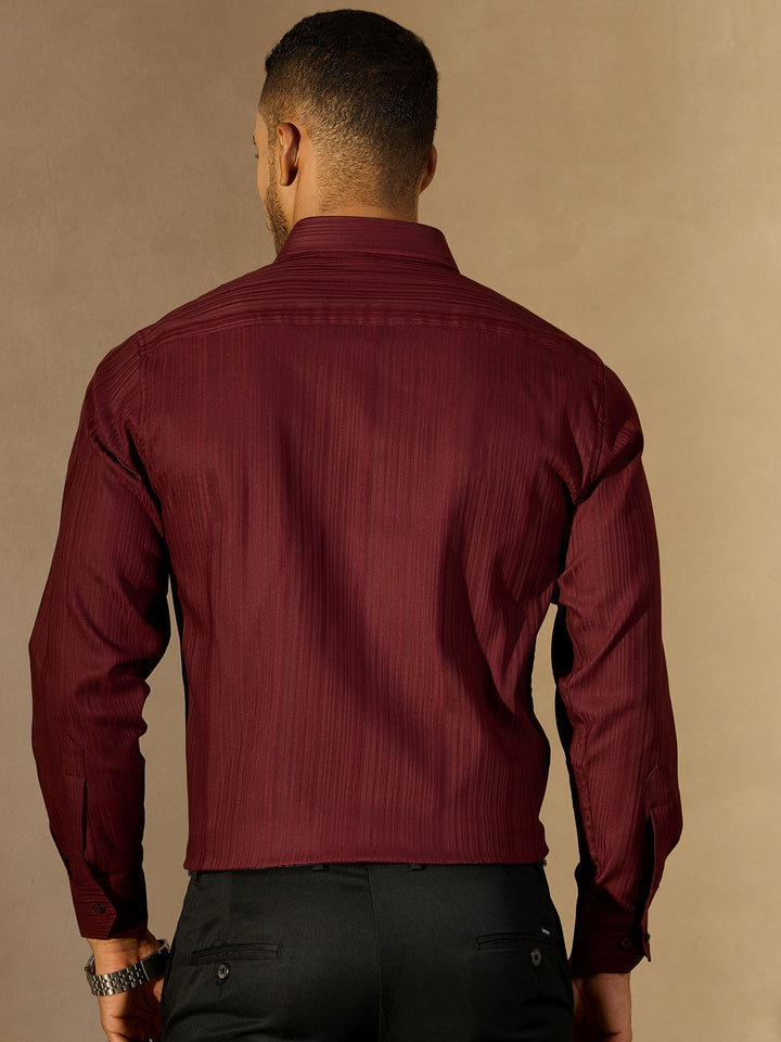 Striped Textured Smart Formal Shirt