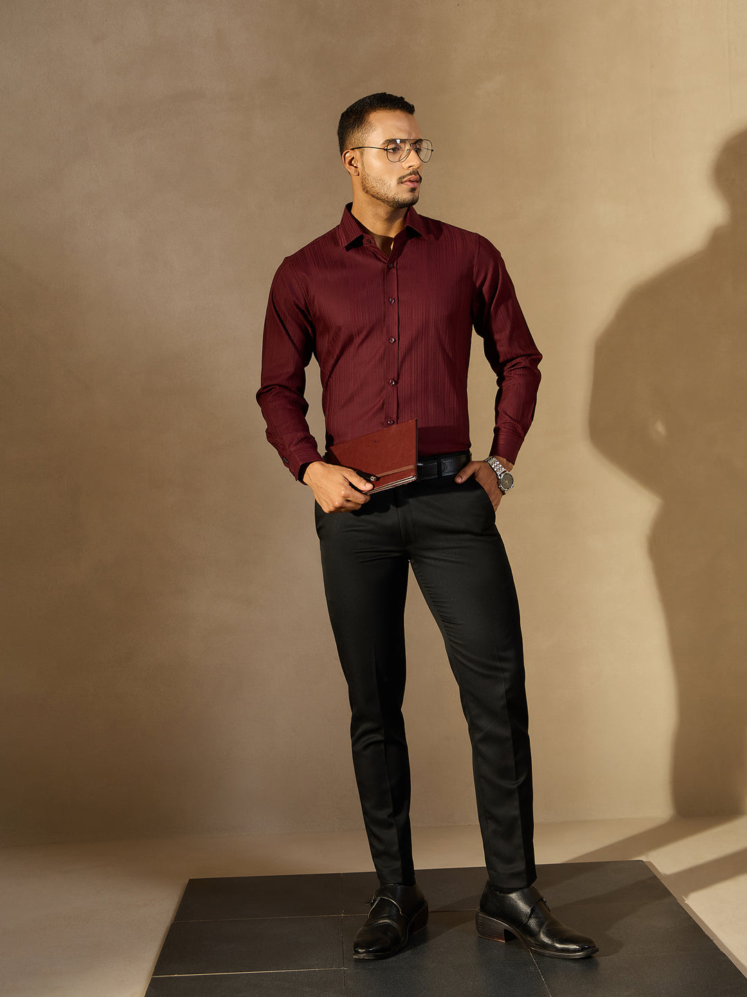 Striped Textured Smart Formal Shirt
