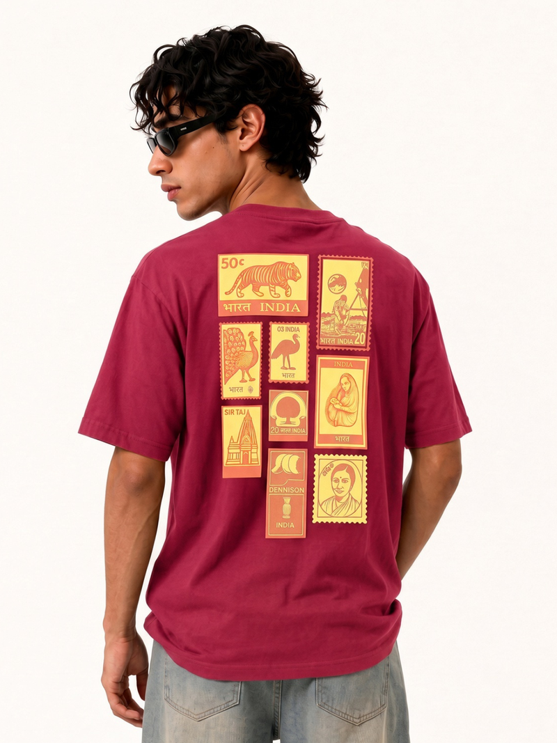Stamp Printed Oversized T-Shirt