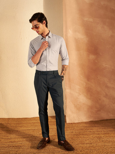 Light Grey: Solid Formal Shirt