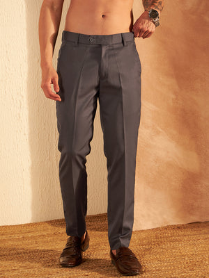 DENNISON Men Dark Grey Formal Trouser