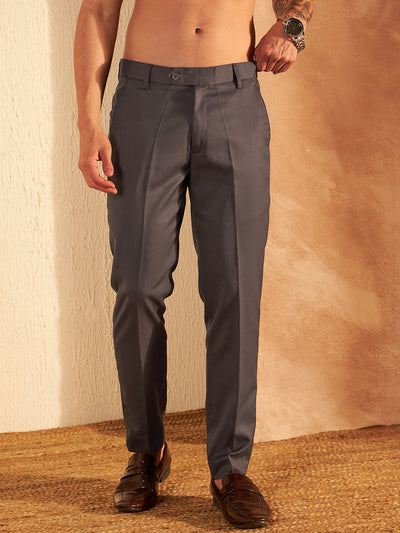 DENNISON Men Dark Grey Formal Trouser