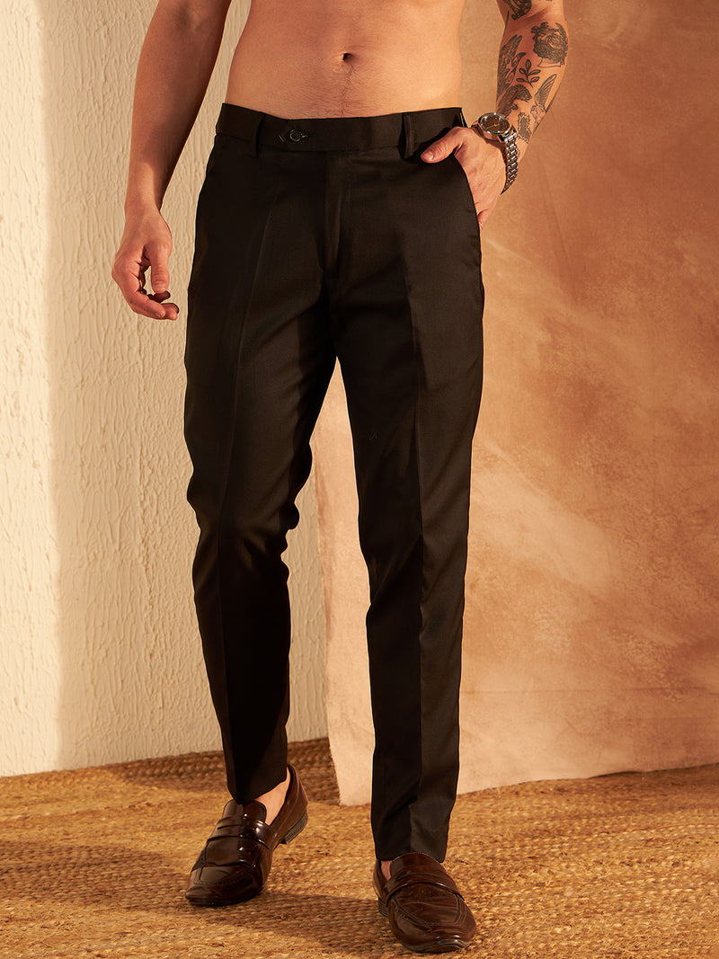 DENNISON Men Black Formal Trouser