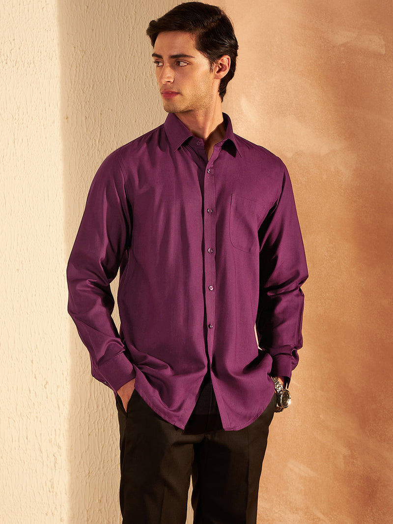 Purple: Solid Formal Shirt