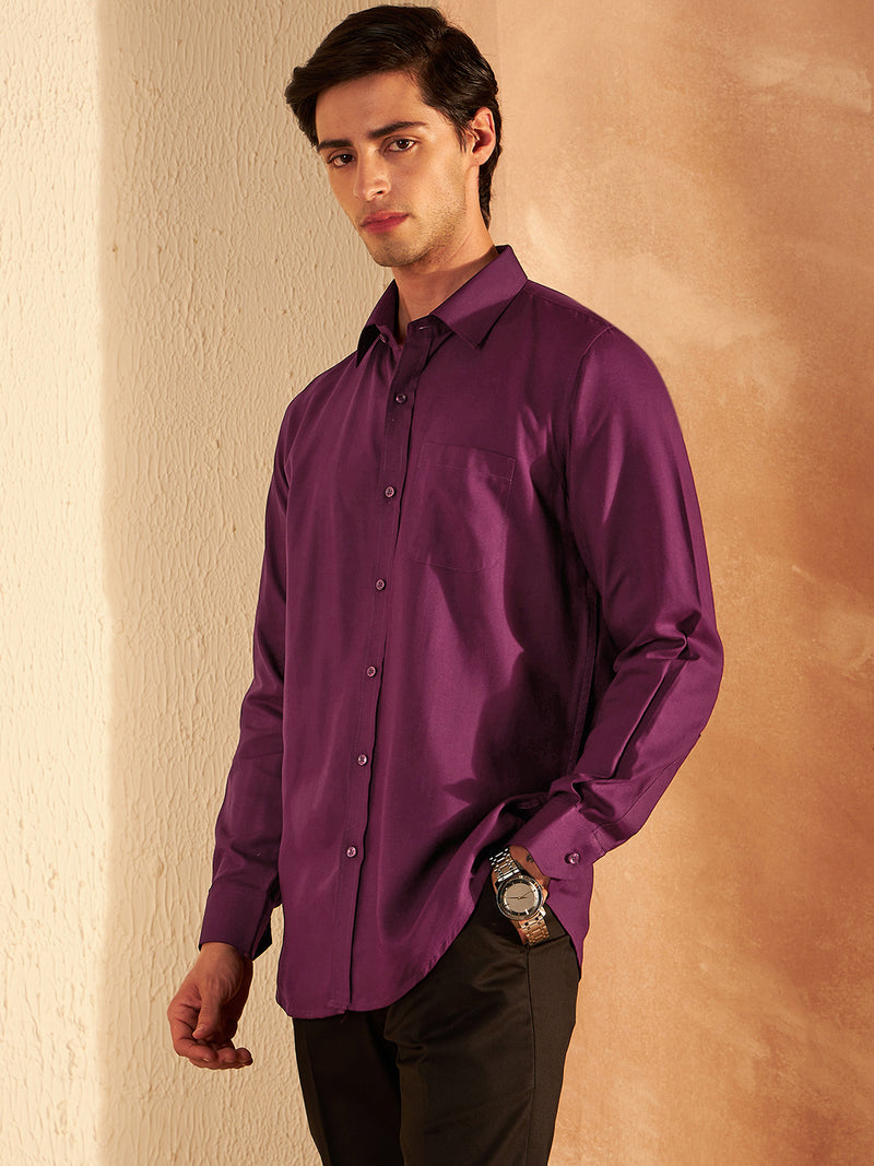 Purple: Solid Formal Shirt