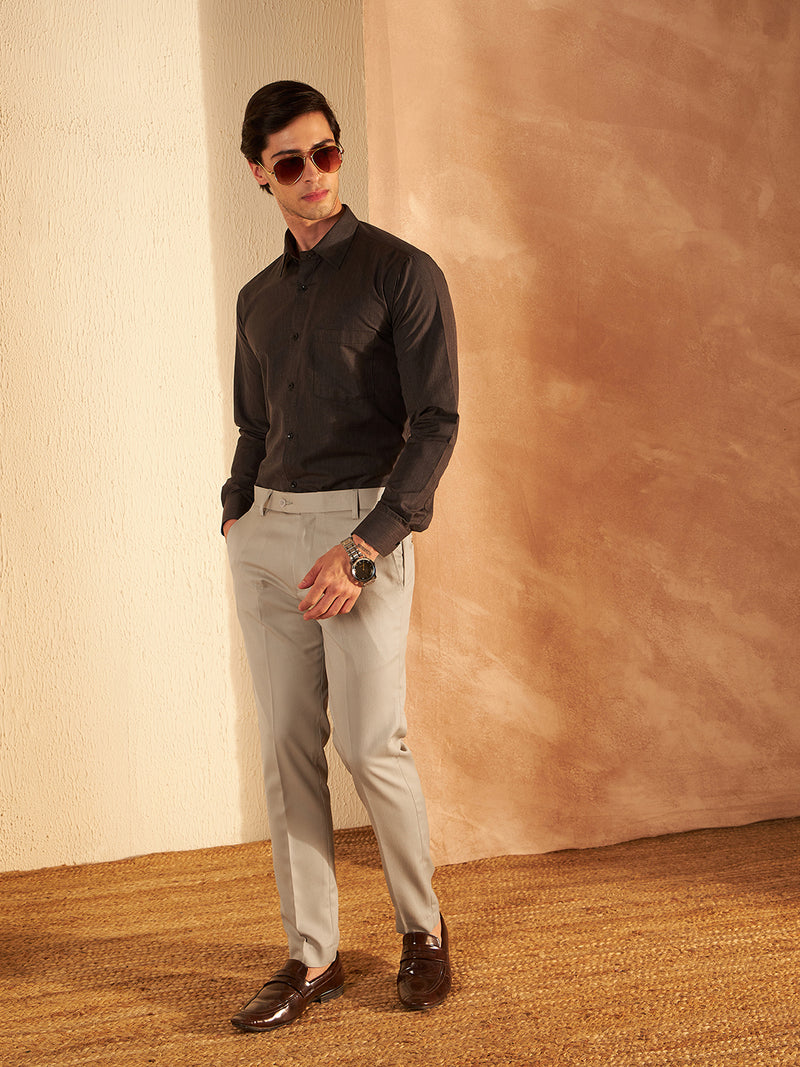 DENNISON Men Mint Green Formal Trouser