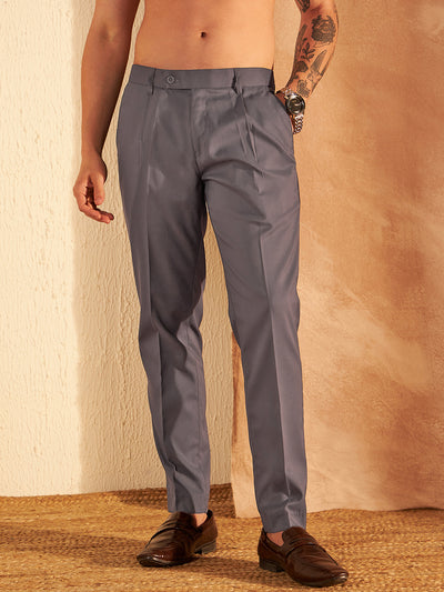 DENNISON Men Dark Grey Formal Trouser