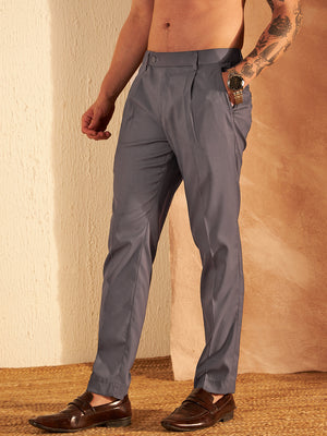 DENNISON Men Dark Grey Formal Trouser
