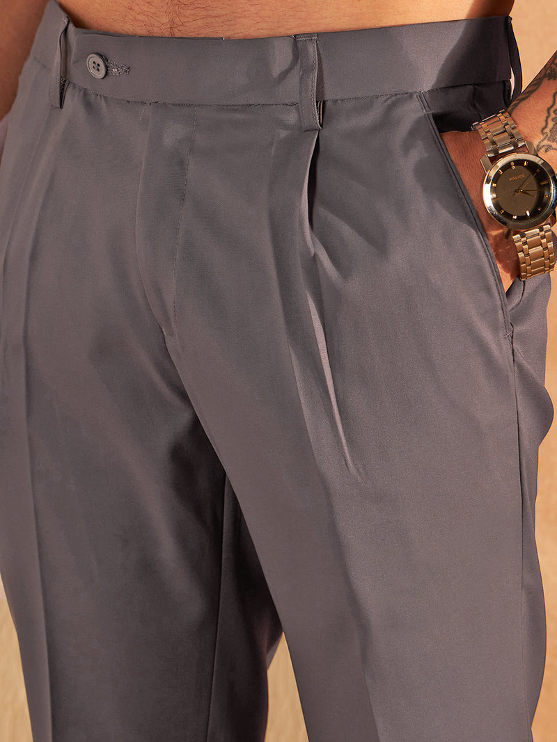 DENNISON Men Dark Grey Formal Trouser