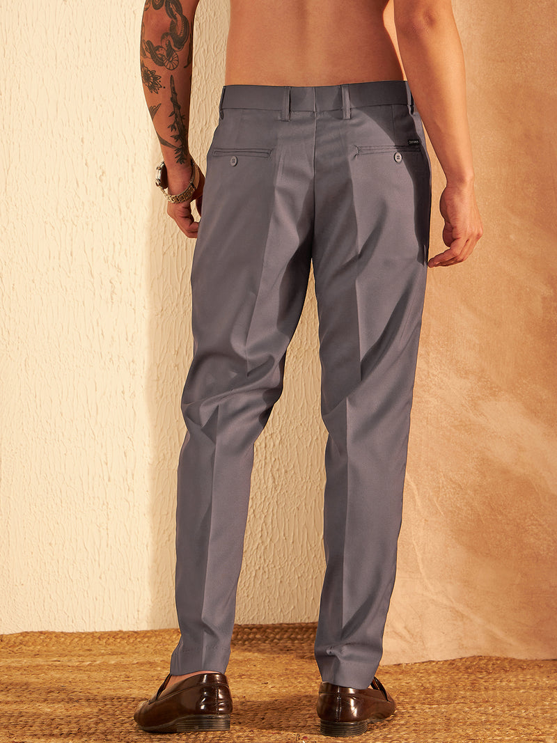 DENNISON Men Dark Grey Formal Trouser
