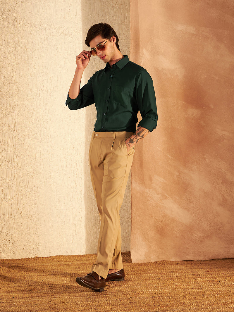 Green: Solid Formal Shirt
