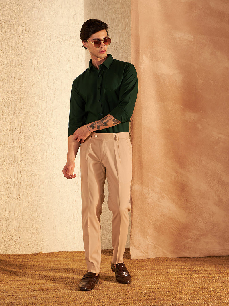 DENNISON Men Beige Formal Trouser