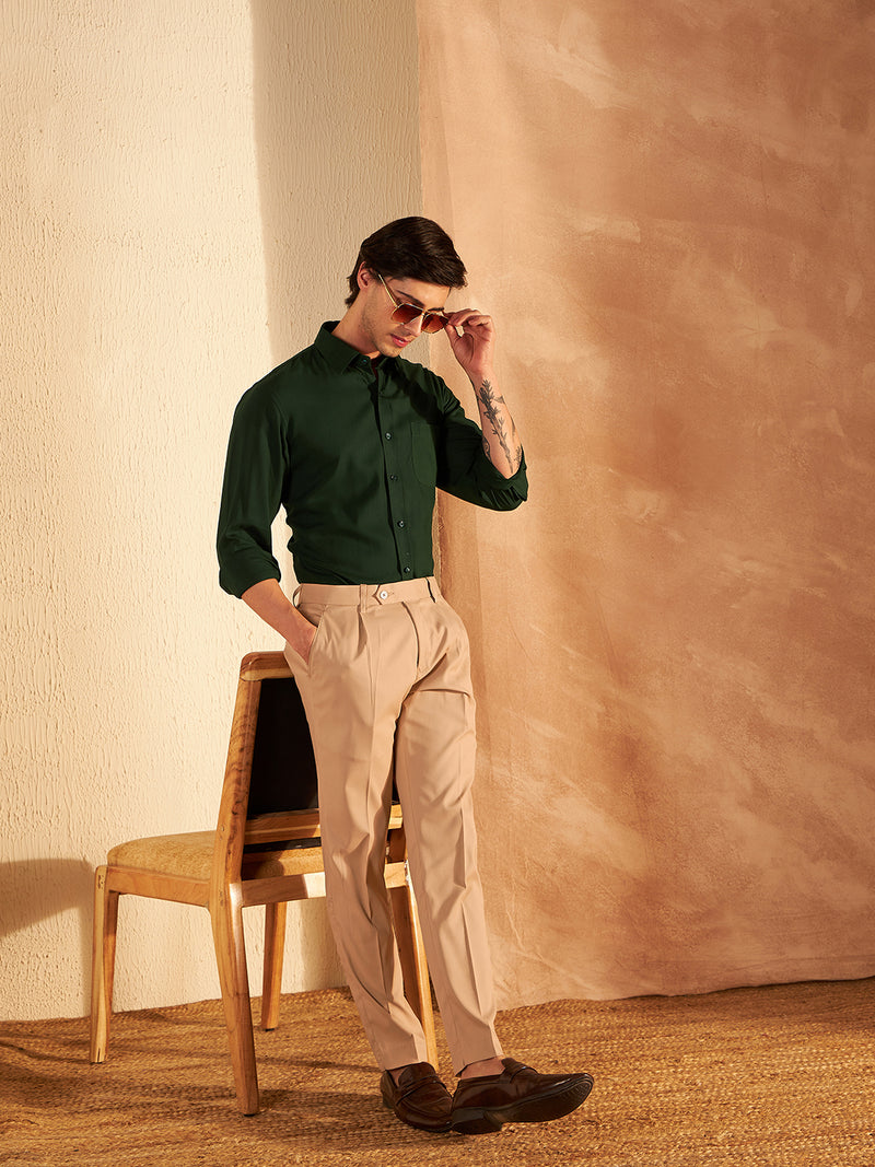 DENNISON Men Beige Formal Trouser