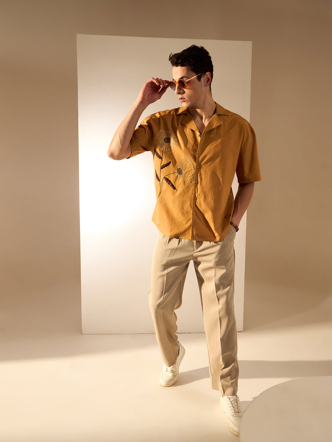 Beige: Smart-Fit Waist Korean Trousers