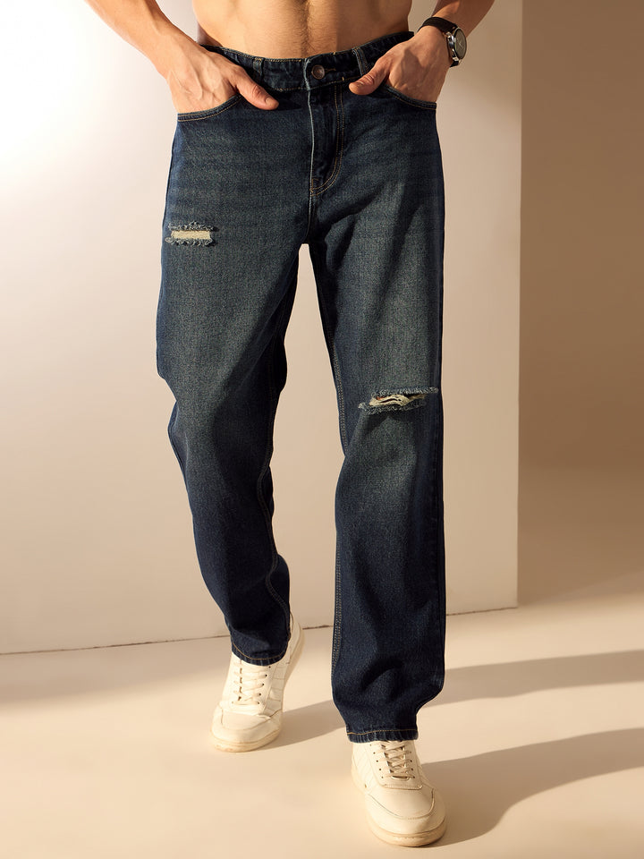 Navy Blue: Baggy Jeans
