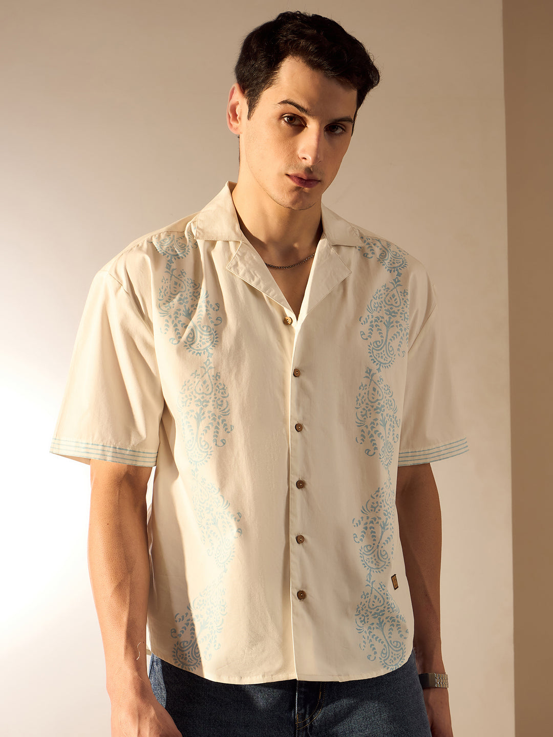 Off White: Ethnic Printed Oversized Shirt