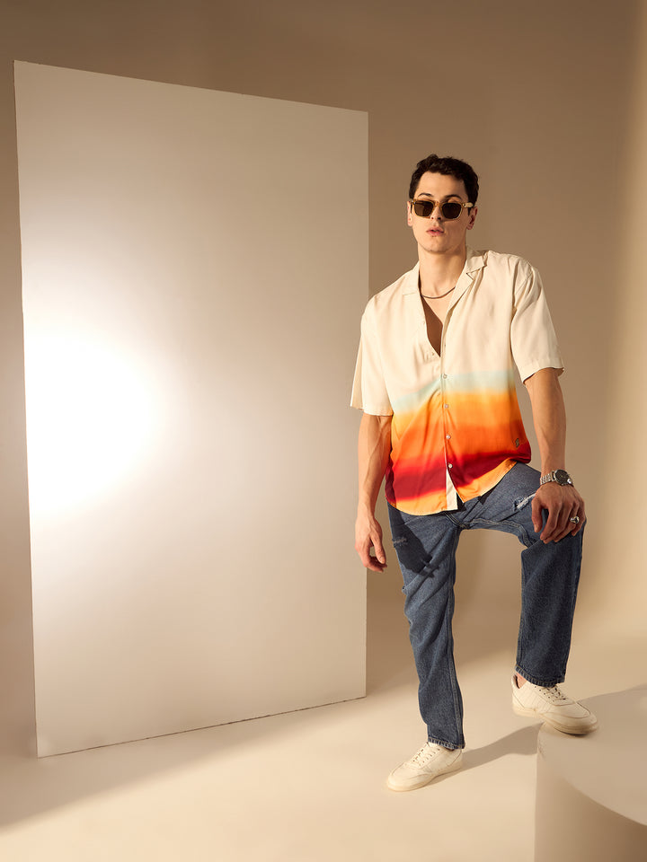 Mint and Multi: Ombre Effect Oversized Shirt