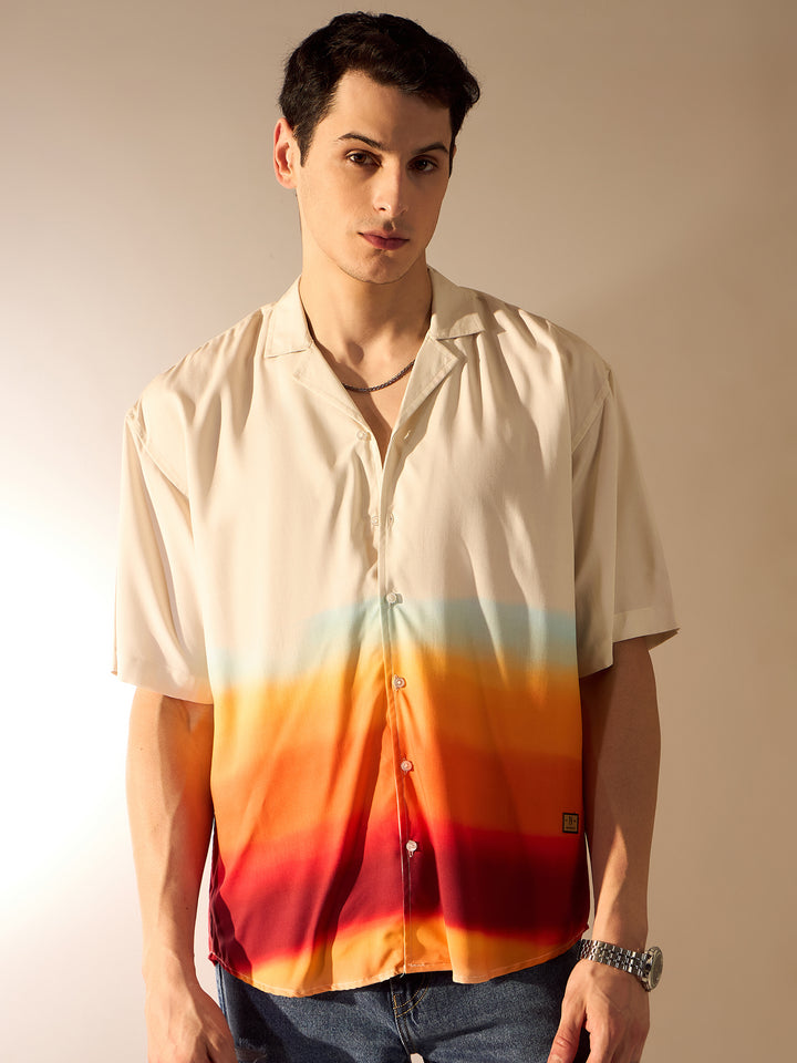 Mint and Multi: Ombre Effect Oversized Shirt