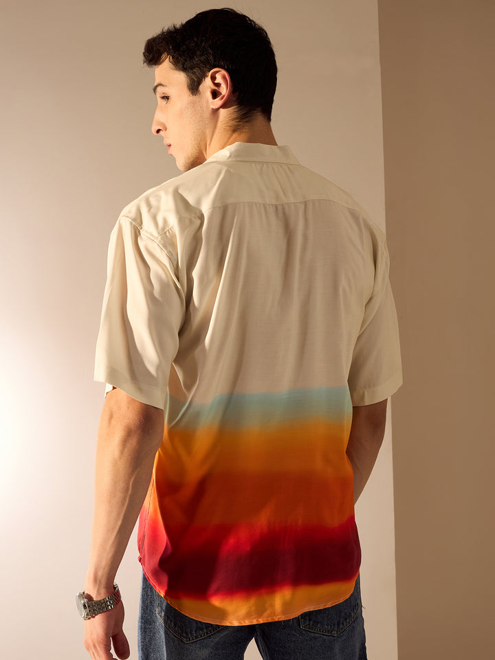 Mint and Multi: Ombre Effect Oversized Shirt