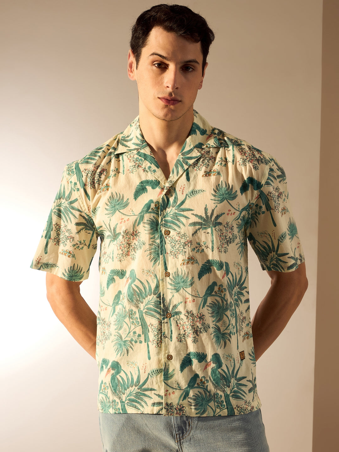 Tropical Beach Hawaiian Printed Oversized Shirt