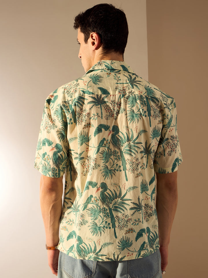 Tropical Beach Hawaiian Printed Oversized Shirt