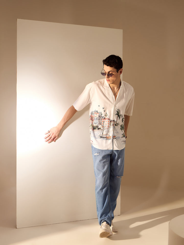 Blue: Baggy Fit Medium Faded Jeans