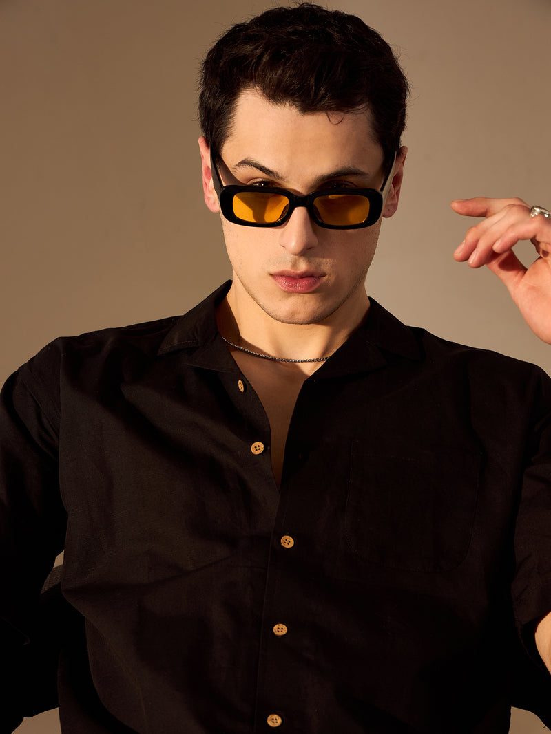 Black Colored Sustainable Hemp Oversize Shirt