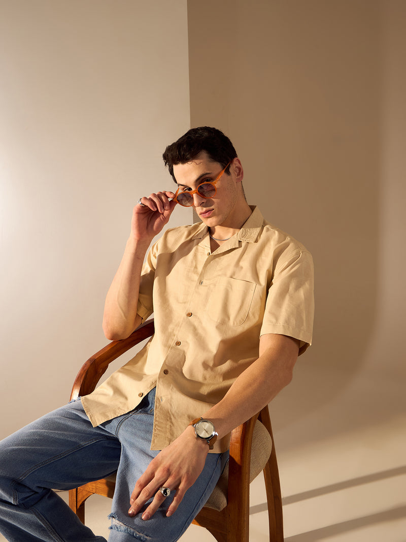 Beige Colored Sustainable Hemp Oversize Shirt One
