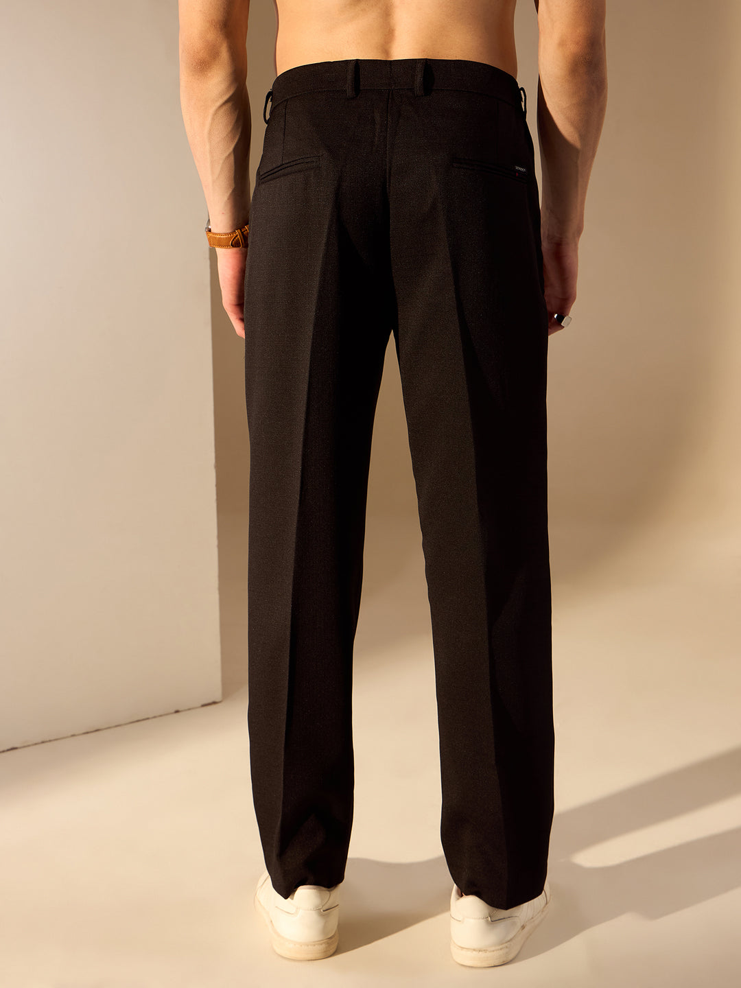 Black: Smart-Fit Waist Korean Trousers