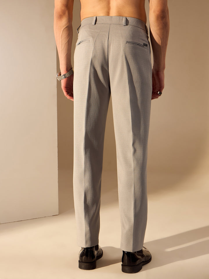 Light Grey: Smart-Fit Waist Korean Trousers