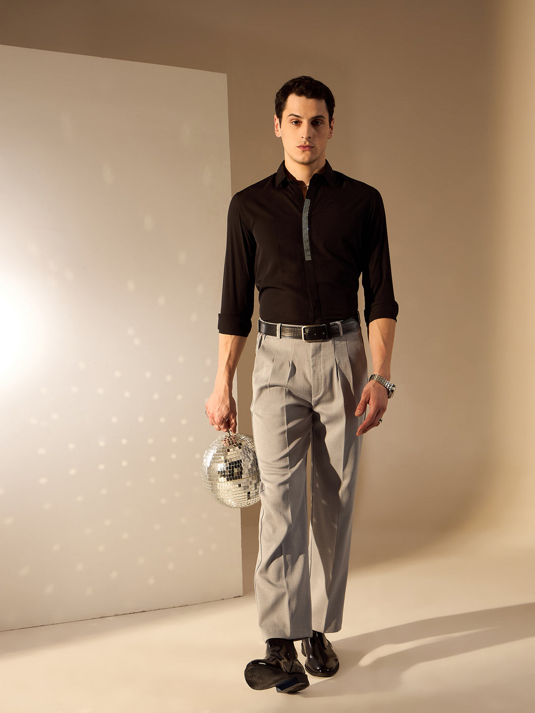 Light Grey: Smart-Fit Waist Korean Trousers